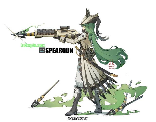 personification, drawing on board, 兵器拟人, armed girls, character visual, two dimensions, fan work