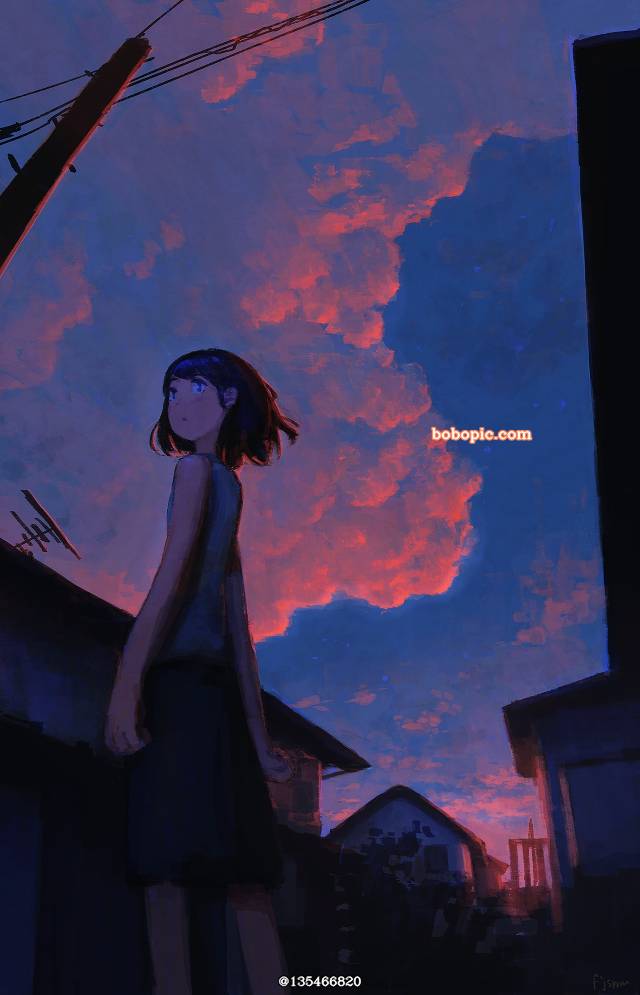 原创, 女孩子, 风景, background, sky, cool