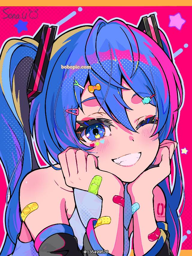 一张簪,初音未来,簪子,创可贴,vocaloid,Vocaloid绘画图片