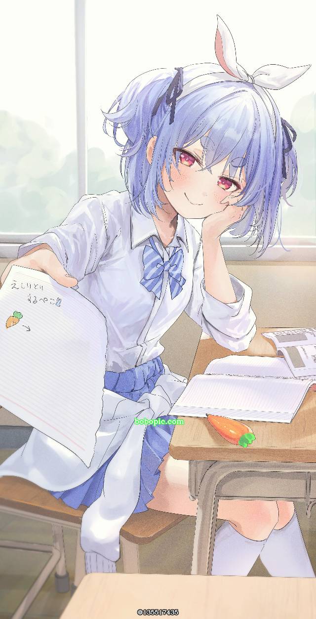 Hololive, Virtual YouTuber, Usada Pekora, Pekora Usada fanart, uniform, Virtual Youtuber 100+ bookmarks
