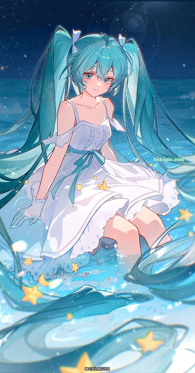 beautiful girl, 可爱, 插画, 女孩子, miku, hatsune, 初音未来