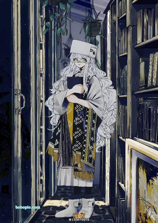 原创, 原创, 女孩子, 插画, 白发, young girl