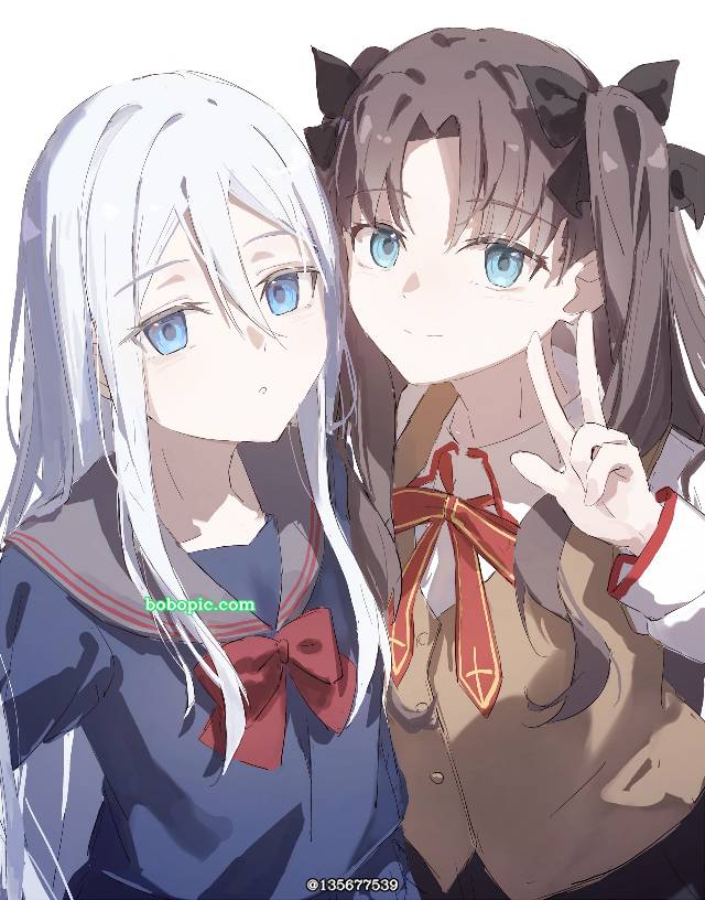 一张小女孩,远坂凛,宵崎奏,跨界作品,世界计划绘画图片