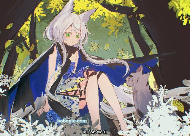 Arknights, 明日方舟, 女孩子, rosemary, 迷迭香（明日方舟）, 白发, cat ears, 赤脚