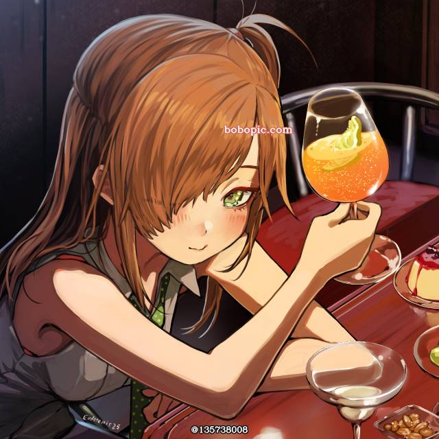 原创, 女孩子, bar, counter