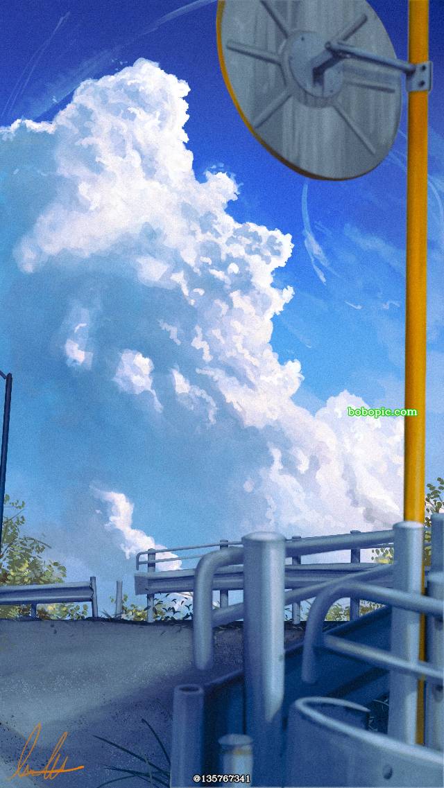 风景, background, 原创, sky, 积雨云, 插画, 夏天, 草图