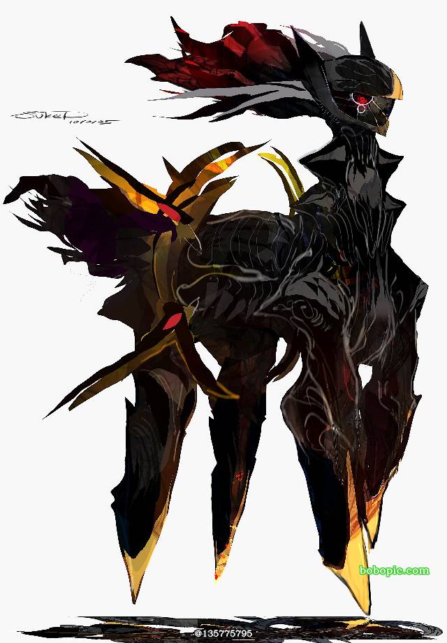 Arceus, 精灵宝可梦, 口袋妖怪, 厚涂, Evil deity, 黑化, 宝可梦黑化