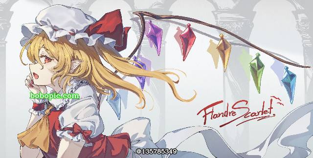 芙兰朵露・斯卡蕾特, 东方Project, 东方, illustration, 东方红魔乡