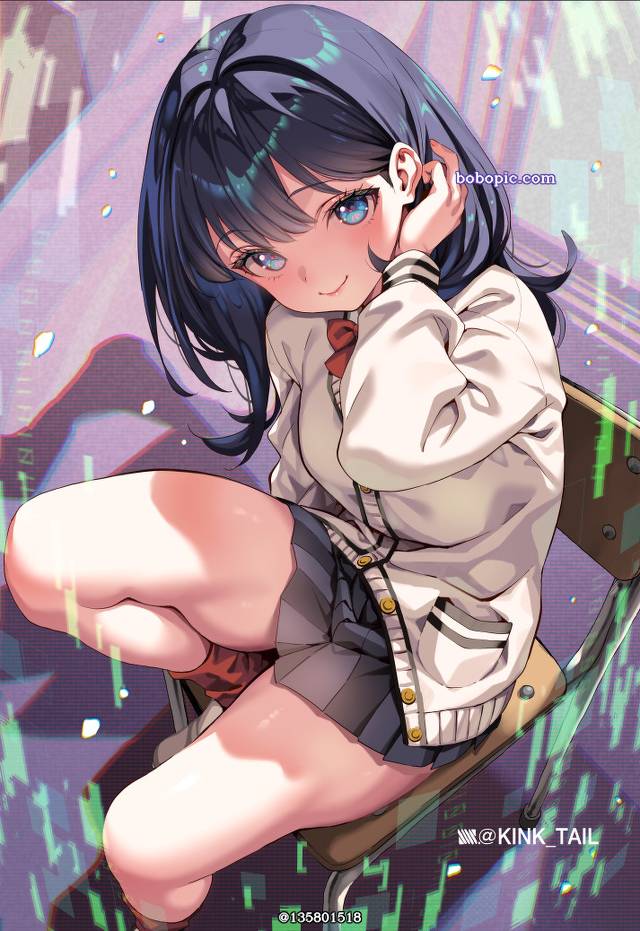 女孩子, 大腿, Rikka Takarada, 女校学生, sitting