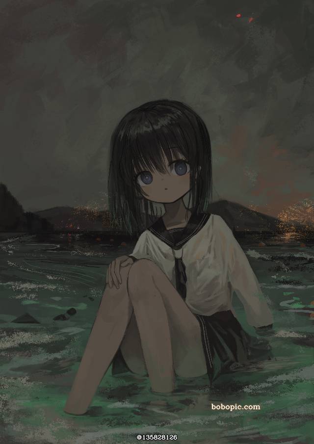 原创, 女孩子, young girl, uniform, background