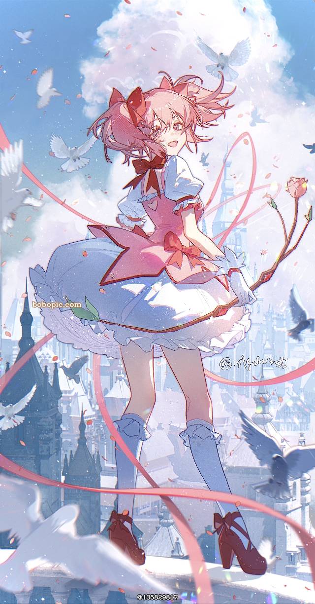 可爱, 插画, 女孩子, 小圆, 鹿目圆, magical girl, 魔法少女小圆, 魔法少女小圆