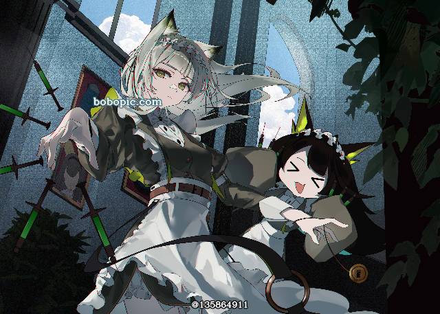 凯尔希,女仆,小女孩,明日方舟,猫耳图片