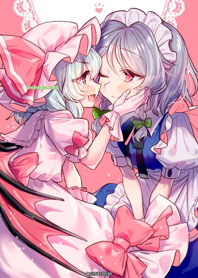东方Project, yuri, 蕾米莉亚·斯卡蕾特, sakuya izayoi, 红魔组（蕾咲）