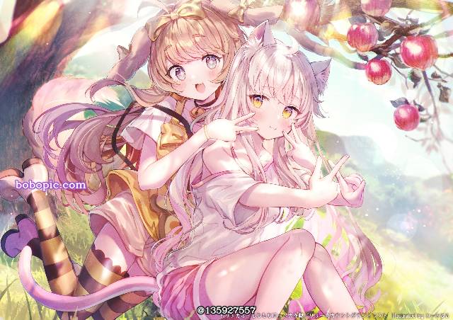 商业绘图, 女孩子, young girl, cat, 狗, Trickcal