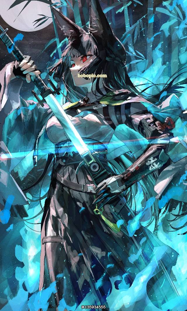 Miyabi Hoshimi, 绝区零, Zenless Zone Zero 500+ Bookmarks, fox ears, black hair, red eyes