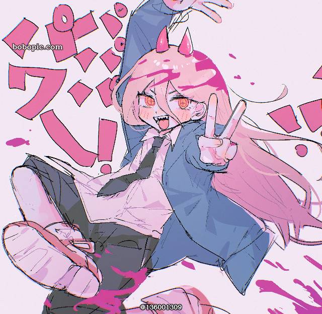 一张帕瓦,电锯人绘画图片