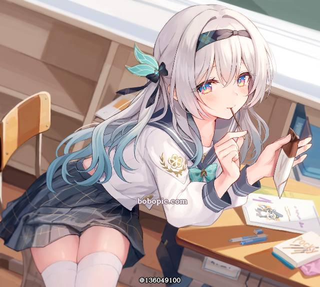 女孩子, 流萤（星穹铁道）, Honkai: Star Rail, 崩坏：星穹铁道, Firefly, 萤, classroom, 崩坏：星穹铁道500收藏, 流萤「春日手信」