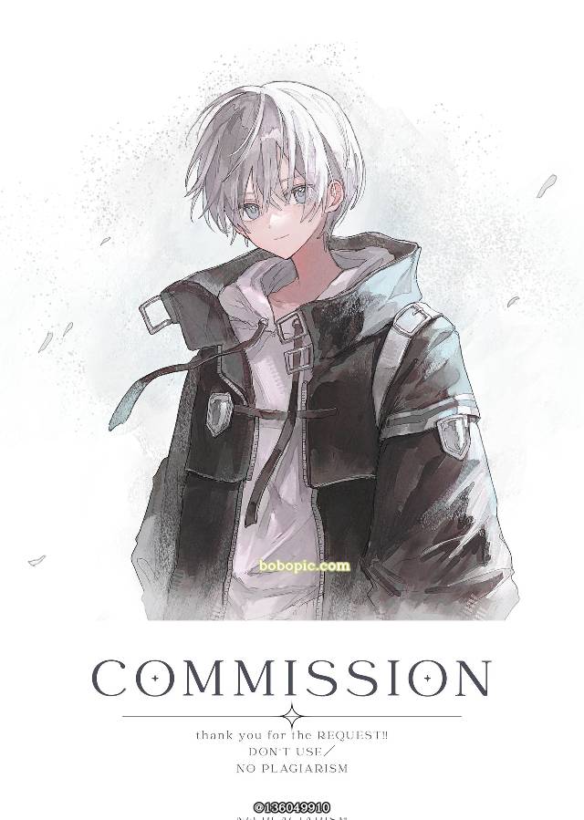 白发, commission, paid request, requested illustration