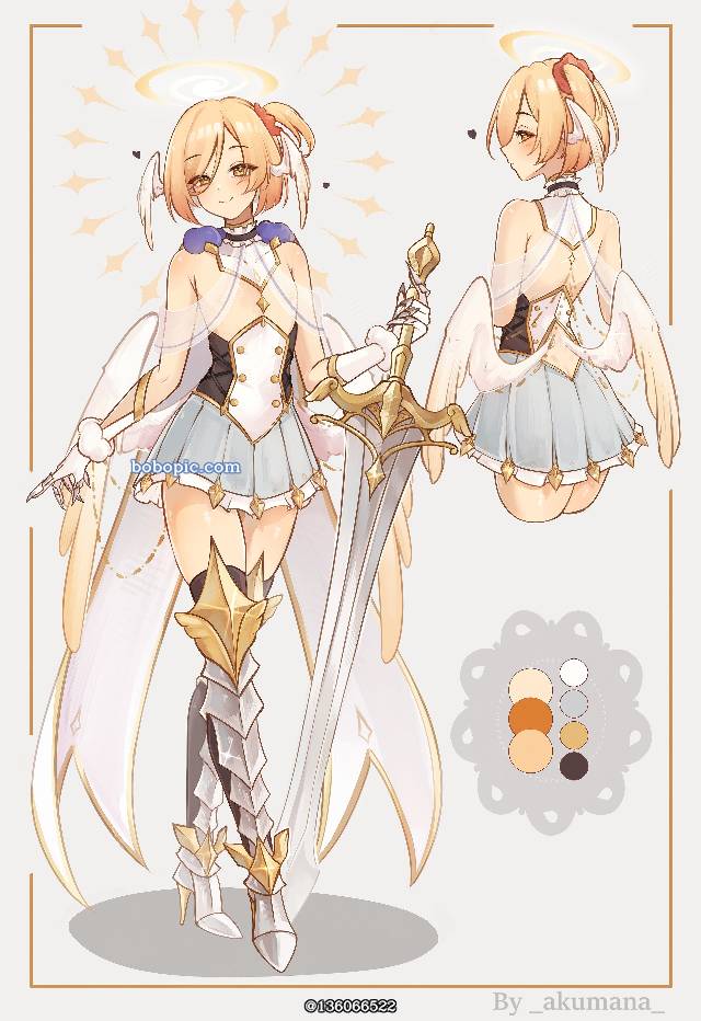 男孩子, angel, femboy, 大腿, 羽翼, 剑