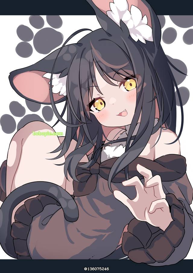 兽耳, 原创, black hair