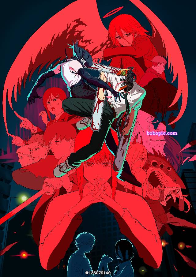 Chainsaw Man, group picture, 临摹, digital illustration