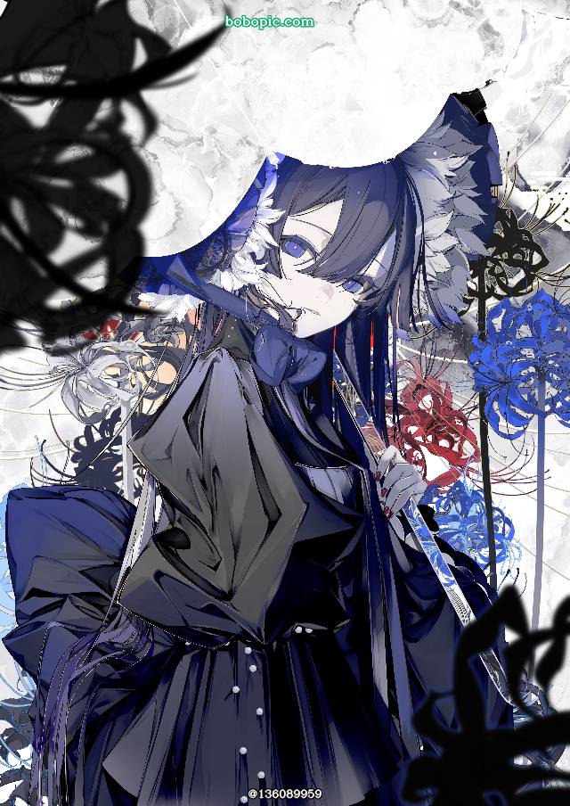 原创, lycoris radiata, 原创1000users加入书籤, 美甲, 黑色连衣裙