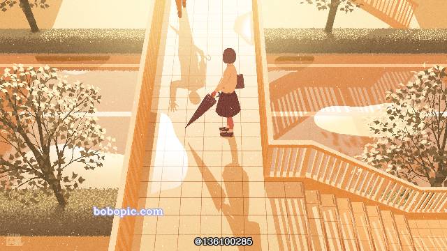 原创, 风景, background, 女孩子, after school, rain, after the rain, 伞, footbridge