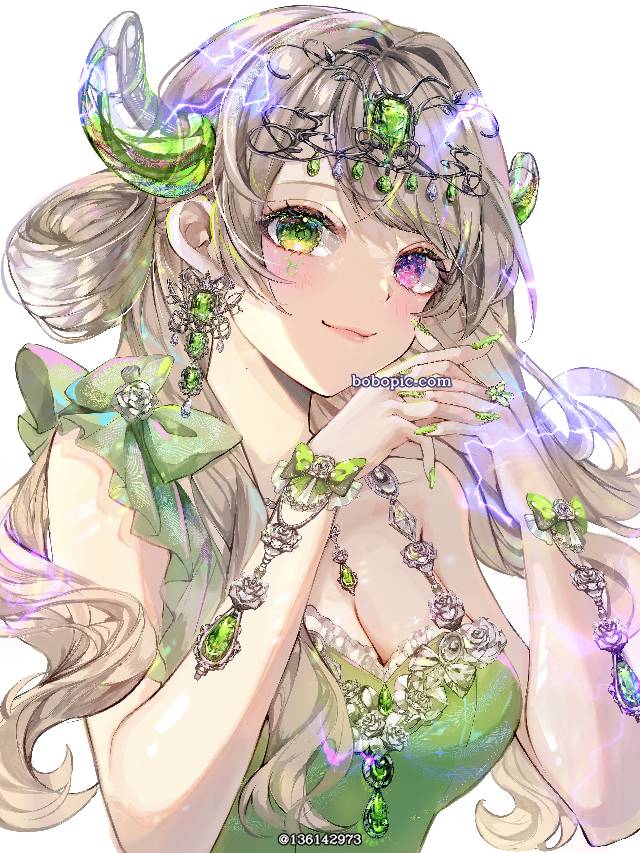 长发, jewel, 异色瞳, zodiac signs, Taurus