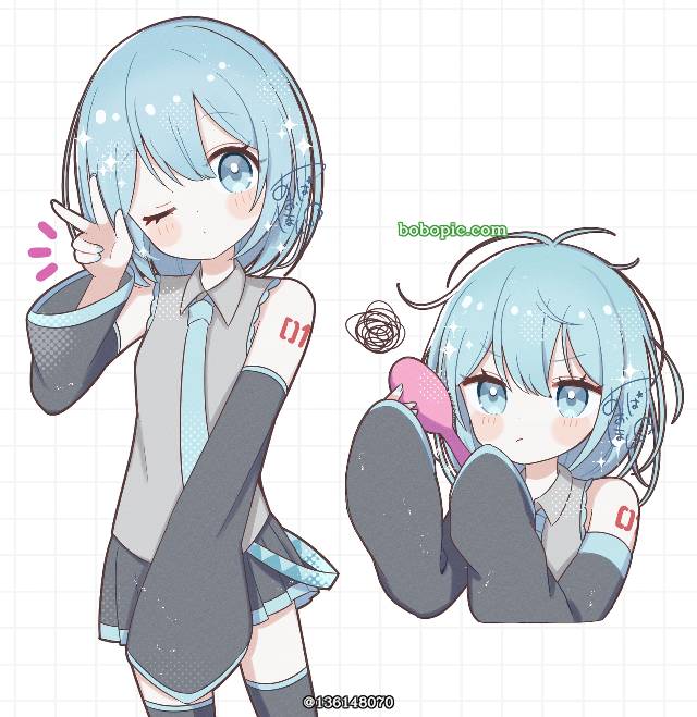 初音未来, vocaloid, 波波头