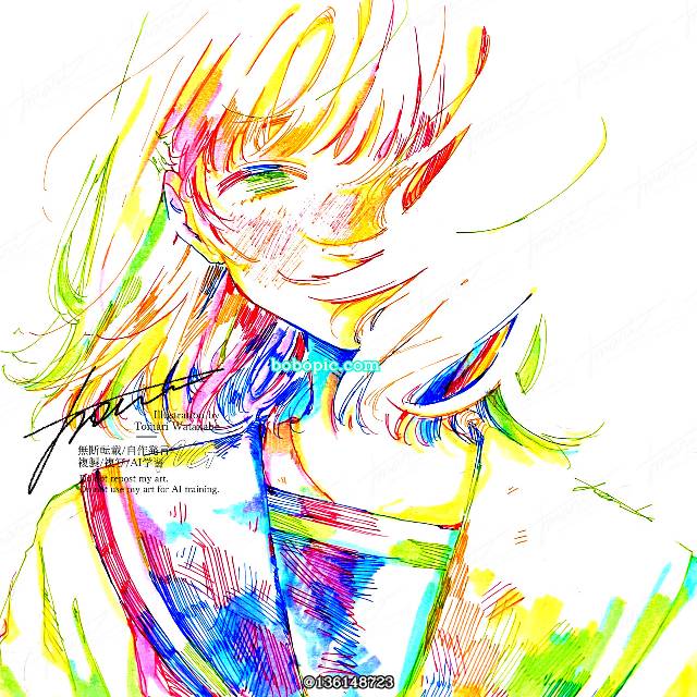 原创, 女孩子, 水手服, 手绘, highlighter pen