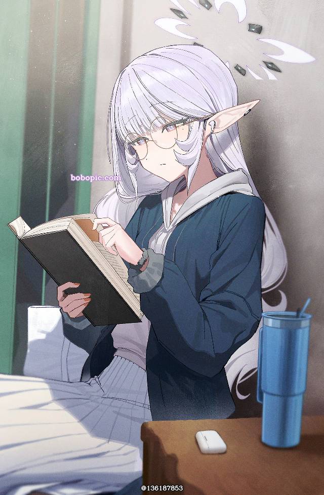 casual clothes, 精灵耳, 明星日鞠, 碧蓝档案, round glasses