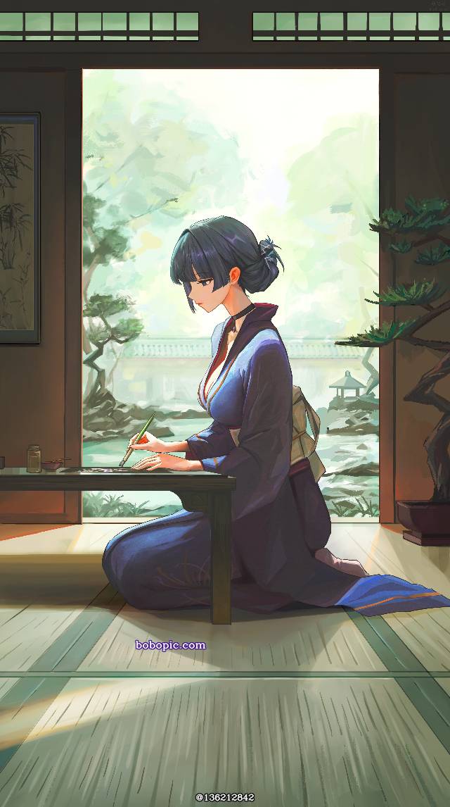 和服, painting, art, 女孩子, 原创