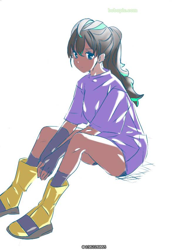 backlighting, sad, 马尾