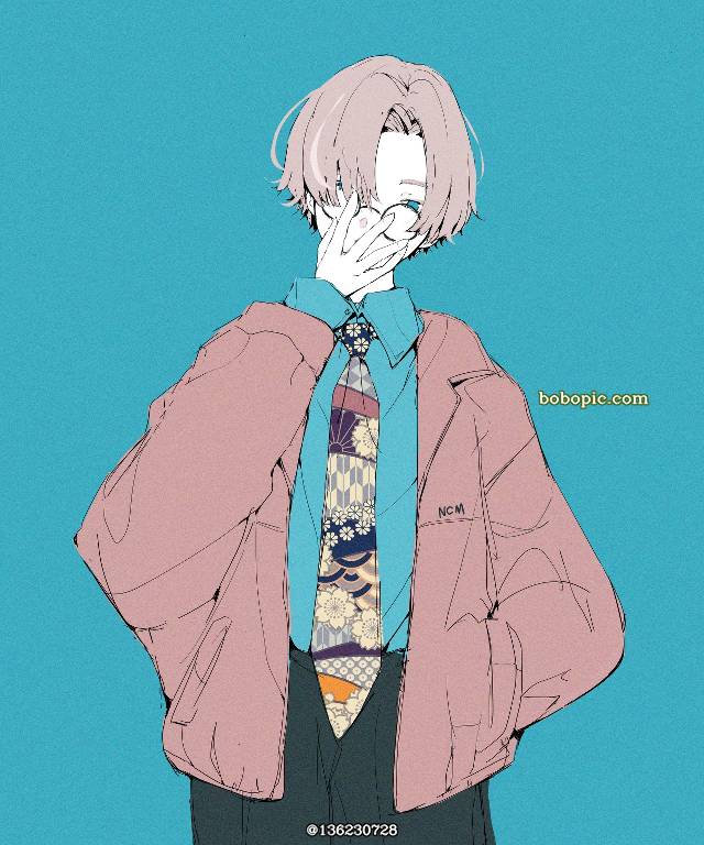原创, 男孩子, male, 金发, 茶发, necktie, Leather jacket