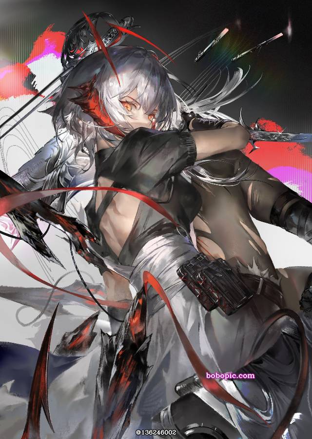 Arknights, 明日方舟, W（明日方舟）, 维什戴尔（明日方舟）, 女孩子, 黑丝袜, 破损的丝袜