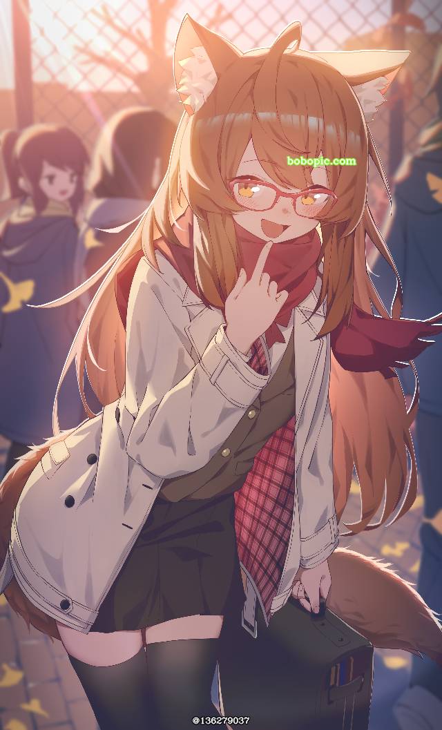 foxgirl, 兽耳, 女孩子, someone else's OC, 围巾