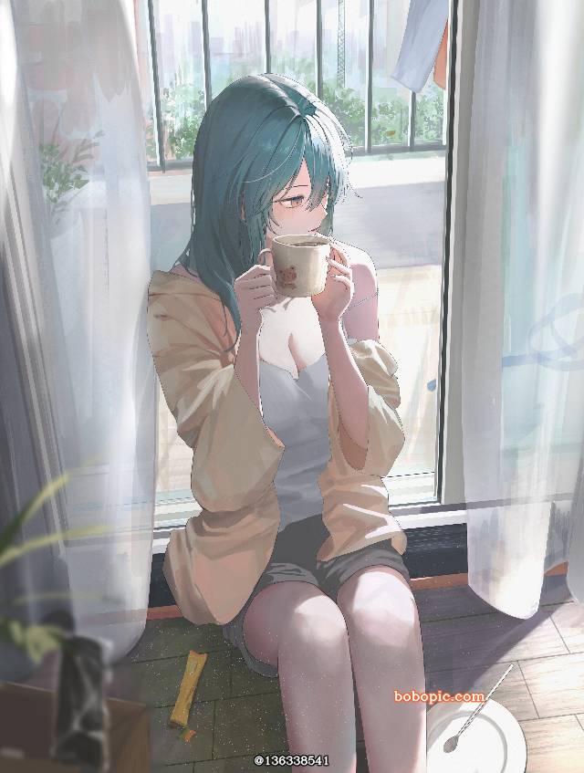young girl, 女孩子, 咖啡