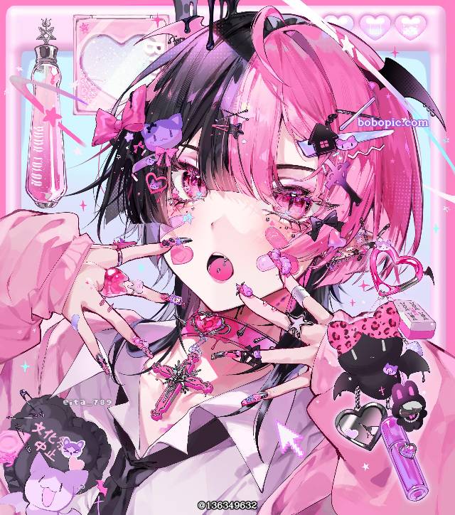 商业绘图,少年,男孩,粉色,粉色头发图片