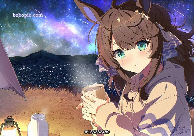 赛马娘Pretty Derby, 马娘, 谋勇兼备（赛马娘）, camp, starry sky, 便服赛马娘, 连帽衫