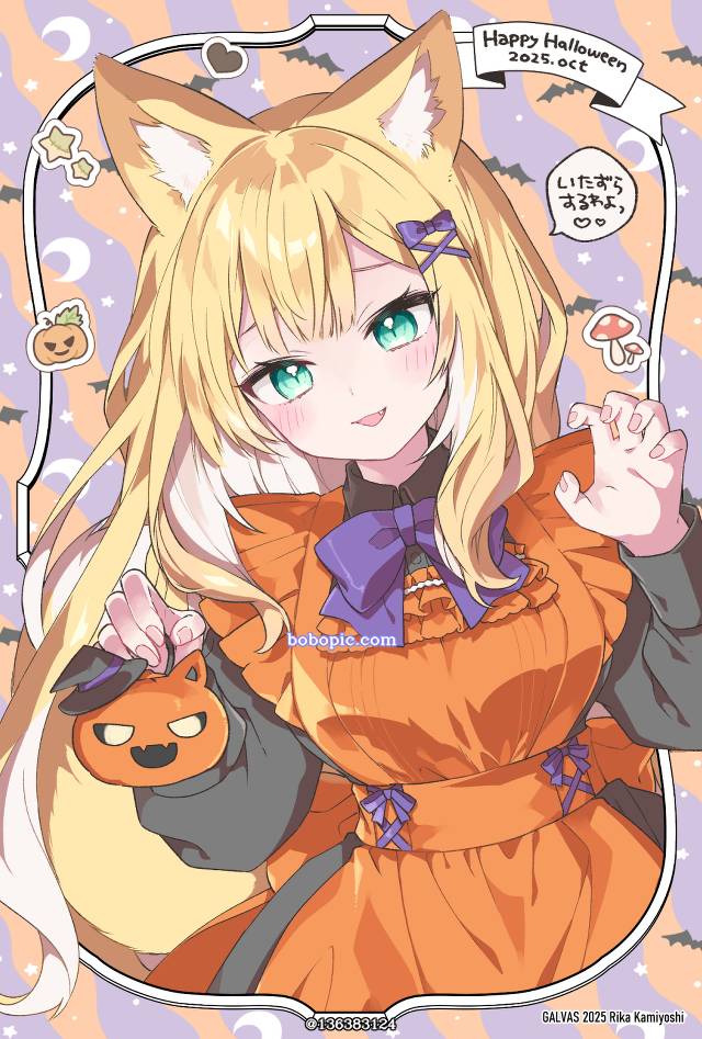 女孩子, fox ears, 女仆, 万圣节