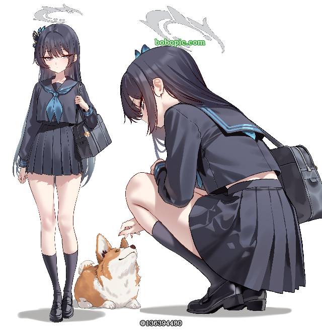 碧蓝档案, 龙华妃咲, school uniform, 水手服