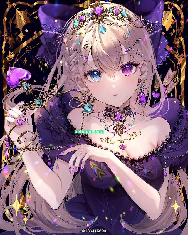 zodiac signs, 长发, 弓箭, 异色瞳, jewel, 原创角色