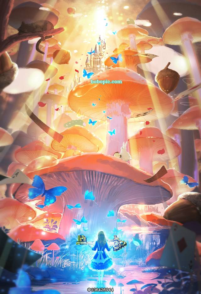 爱丽丝, autumn leaves, 风景, background, 原创, 女孩子, scenery