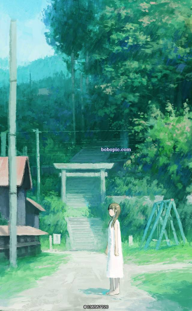 原创, 女孩子, 风景, background, Torii, park, mountain