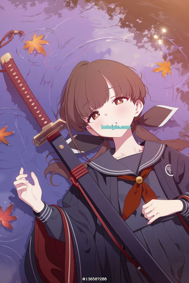 AI 画作, 女孩子, 萝莉, Ohitome Kohane, 日本刀, armed girls