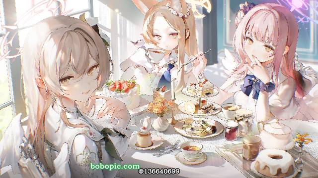 女孩子, 碧蓝档案, tea party, Mika Misono, Seia Yurizono, Nagisa Kirifuji