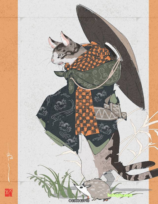 原创, 奇幻, youkai, 拟人化, 和风, 动物, cat