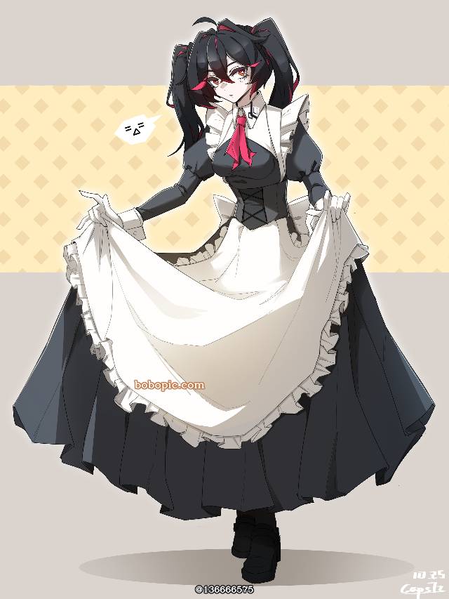 maid outfit, maid, 女孩子, young girl, practice