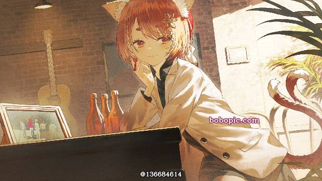 chin resting, Virtual Youtuber 100+ bookmarks, cat ears
