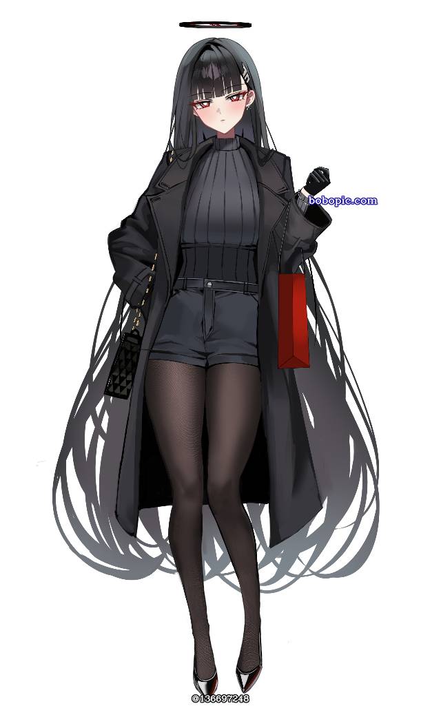 碧蓝档案, 女孩子, young girl, coat, breast, 调月莉音, Rio, 丝袜